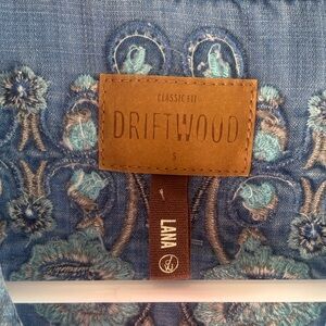 DRIFTWOOD Blue Embroidered Top with Teal Accents